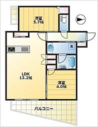 ルジェンテ新中野 2LDKの間取図画像