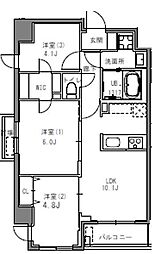 S-RESIDENCE目黒大岡山 2SLDKの間取図画像