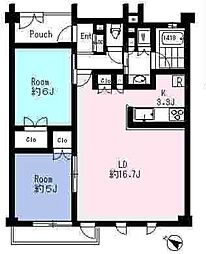 コスモ下高井戸ステーションアベニュー 2LDKの間取図画像
