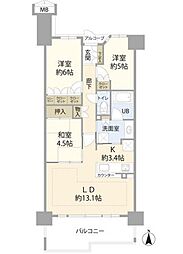 ザ・レジデンス千歳船橋グランエアレジデンス 3LDKの間取図画像