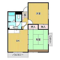 JLBグランエクリュ明大前 2DKの間取図画像