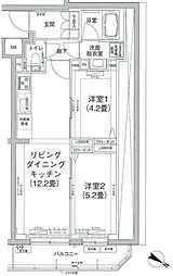 アイルプレミアム笹塚ウエスト 2LDKの間取図画像