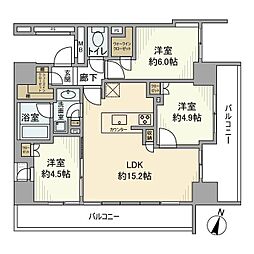シティハウス中野中央 3LDKの間取図画像