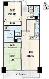 アミ浜田山 2LDKの間取図画像
