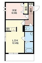 アドラー奥沢 1LDKの間取図画像