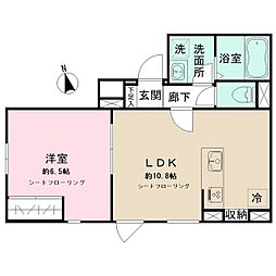 ノルディア奥沢 1LDKの間取図画像