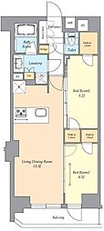 AIFLAT渋谷西原 2LDKの間取図画像