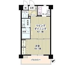 ルミエール祐天寺 1LDKの間取図画像