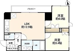 リバーレ中野坂上 2LDKの間取図画像