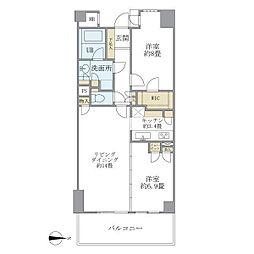 アパートメンツ東山 2LDKの間取図画像