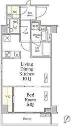 パークペルル池尻 1LDKの間取図画像