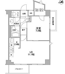 コンフォリア東中野DEUX 1LDKの間取図画像