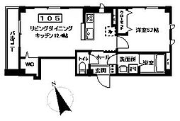 ソルクレア代沢 1LDKの間取図画像
