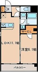 クレストパーク豪徳寺 1LDKの間取図画像