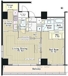 グランドゥール代々木大山 1LDKの間取図画像