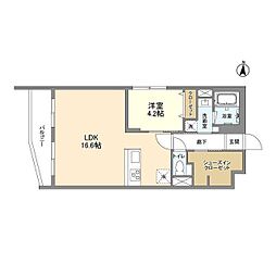 目黒区中根2丁目マンション 1LDKの間取図画像
