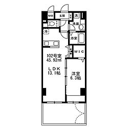 ラ・コリーヌ参宮橋 1LDKの間取図画像