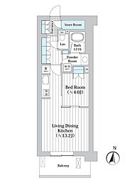アビティグランデ砧 1LDKの間取図画像
