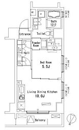 パークアクシス方南町 1LDKの間取図画像