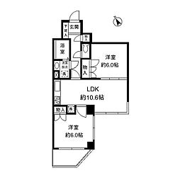 深沢614マンション 2LDKの間取図画像