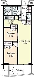 代々木参宮橋テラス 2LDKの間取図画像