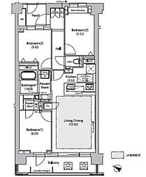 ソアラノーム荻窪天沼 3LDKの間取図画像
