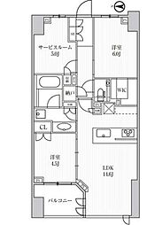 ディームス方南町 2SLDKの間取図画像