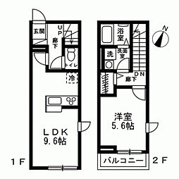 フルリール駒沢 1LDKの間取図画像