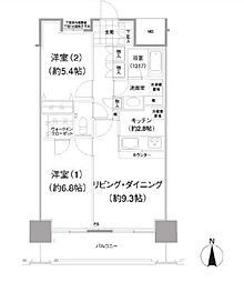 イストワール 2LDKの間取図画像