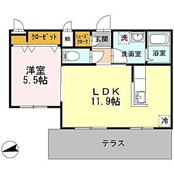 ベルメゾン尾山台駅前 1LDKの間取図画像