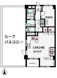 迦葉武蔵野第3マンション 1LDKの間取図画像