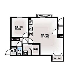 シャルマン中野坂上 1LDKの間取図画像