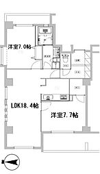クールセリシエ 2LDKの間取図画像
