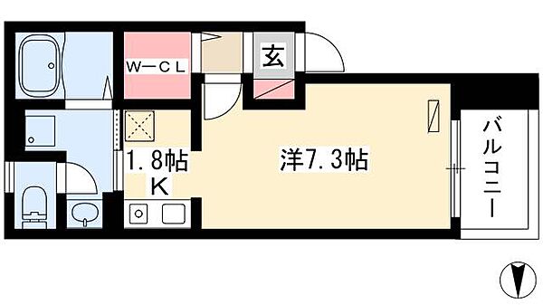 メゾン・ド・ソレイユ ｜愛知県名古屋市中川区中野新町6丁目(賃貸アパート1K・2階・26.27㎡)の写真 その2