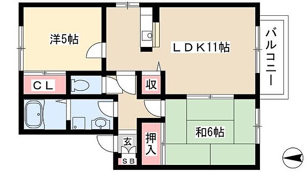 SERENE供米田 ｜愛知県名古屋市中川区供米田3丁目(賃貸アパート2LDK・1階・53.62㎡)の写真 その2