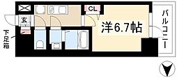 プレサンス太閤通ファシール 6階1Kの間取り