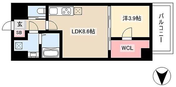 BMG RESIDENCE ｜愛知県名古屋市中川区高畑4丁目(賃貸マンション1LDK・12階・35.04㎡)の写真 その2