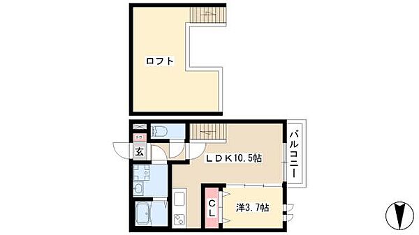 Creo中村公園伍番館 ｜愛知県名古屋市中村区長筬町2丁目(賃貸アパート1LDK・2階・32.25㎡)の写真 その2