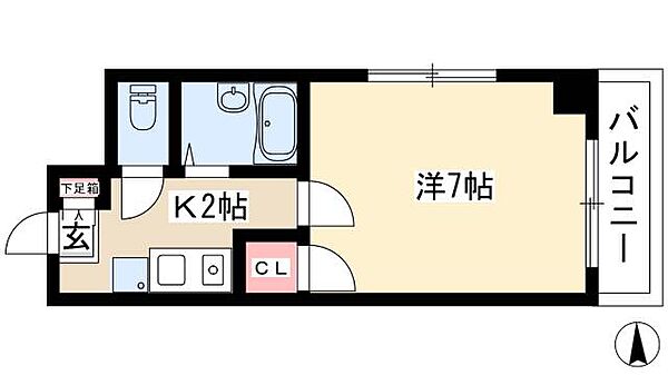 グリュックハーベン ｜愛知県名古屋市中川区高畑3丁目(賃貸マンション1K・7階・22.86㎡)の写真 その2