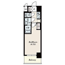 S-RESIDENCE名駅West 15階1Kの間取り