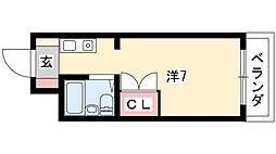 クレストナゴヤ 12階ワンルームの間取り