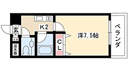 フロンティアタワー名駅南(旧CITY SPIRE 名駅南) 9階1Kの間取り