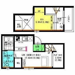 fleuve A（フルーヴA） 1階ワンルームの間取り