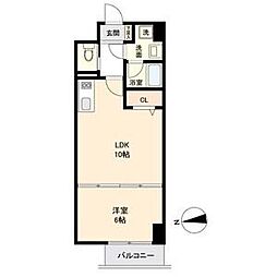 HF名駅北レジデンス　WEST 5階1LDKの間取り
