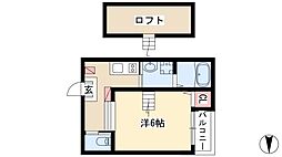 ディアコート浄心 1階1LDKの間取り