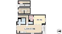 フローラル 3階1LDKの間取り