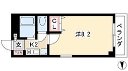 West　Coast 3階1Kの間取り