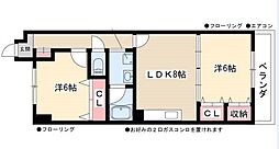 ベルウッド名駅 5階2LDKの間取り