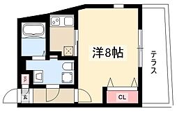 quador名古屋駅 1階1Kの間取り