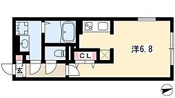 LUORE城西 2階1Kの間取り